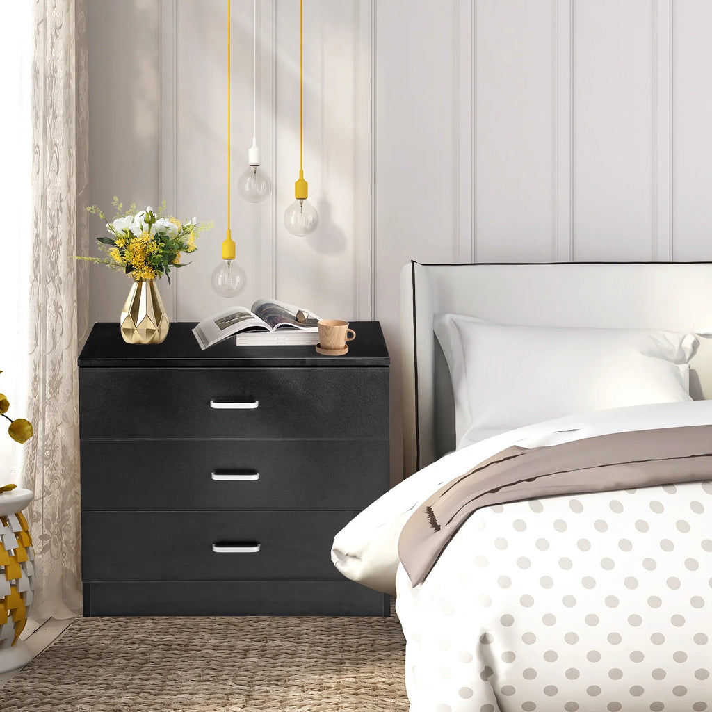 Black Wooden Storage Chest of Drawers Q595