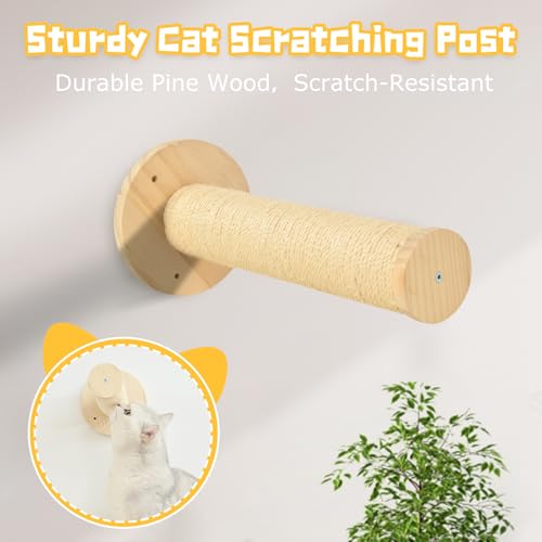 9pc Wooden Cat Wall Shelves with Condo Houses Perches Ladders and Scratching Posts Z14621