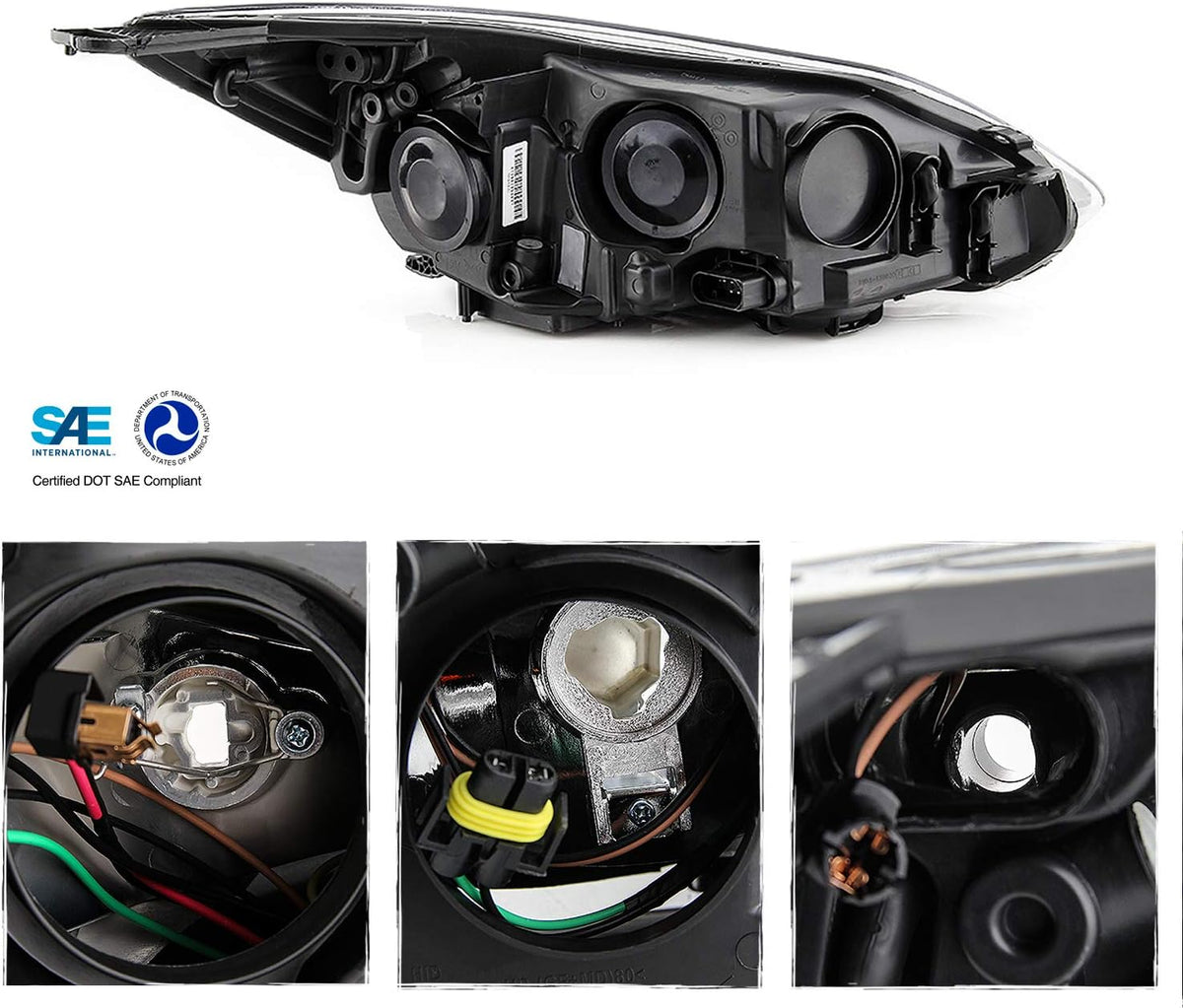 Chrome Trim Halogen Headlights Pair K173