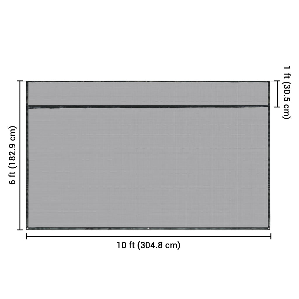 6x10' RV Awning Sun Shade Screen Black Mesh D50735