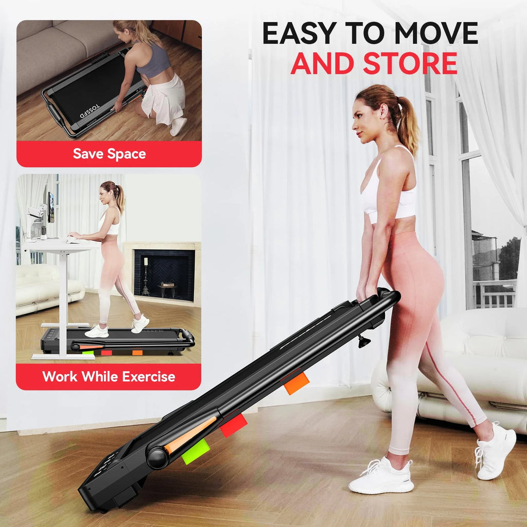 Black 2.5HP Folding Treadmill L5986