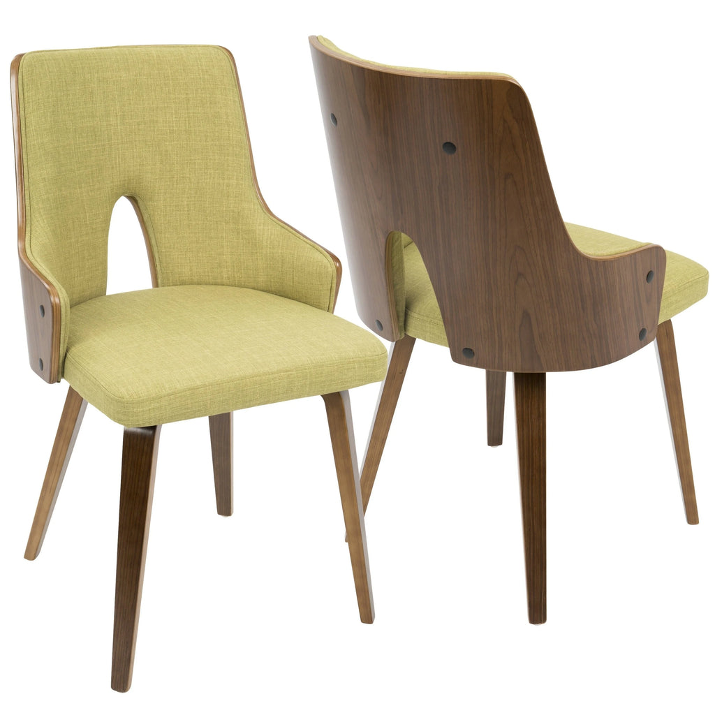 Green Fabric Dining Accent Chair Set of 2 X8141