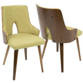 Green Fabric Dining Accent Chair Set of 2 X8141