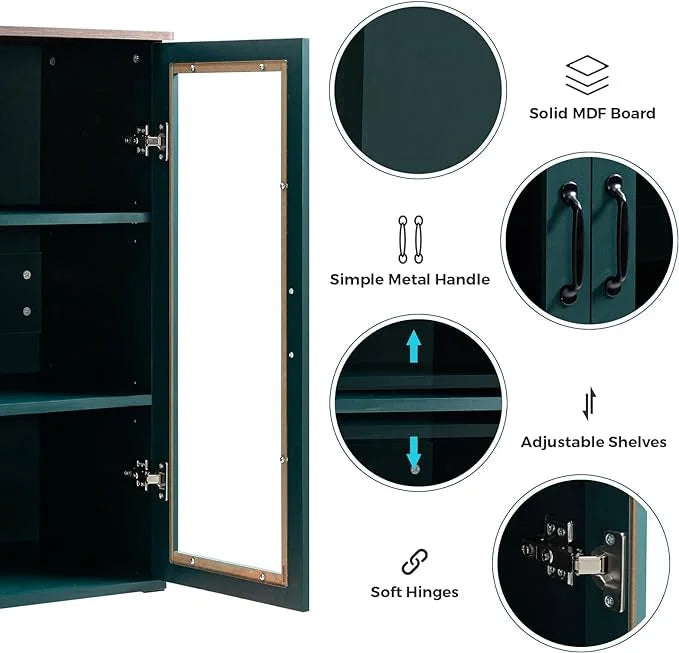 Storage Buffet Cabinet with Glass Doors H80688