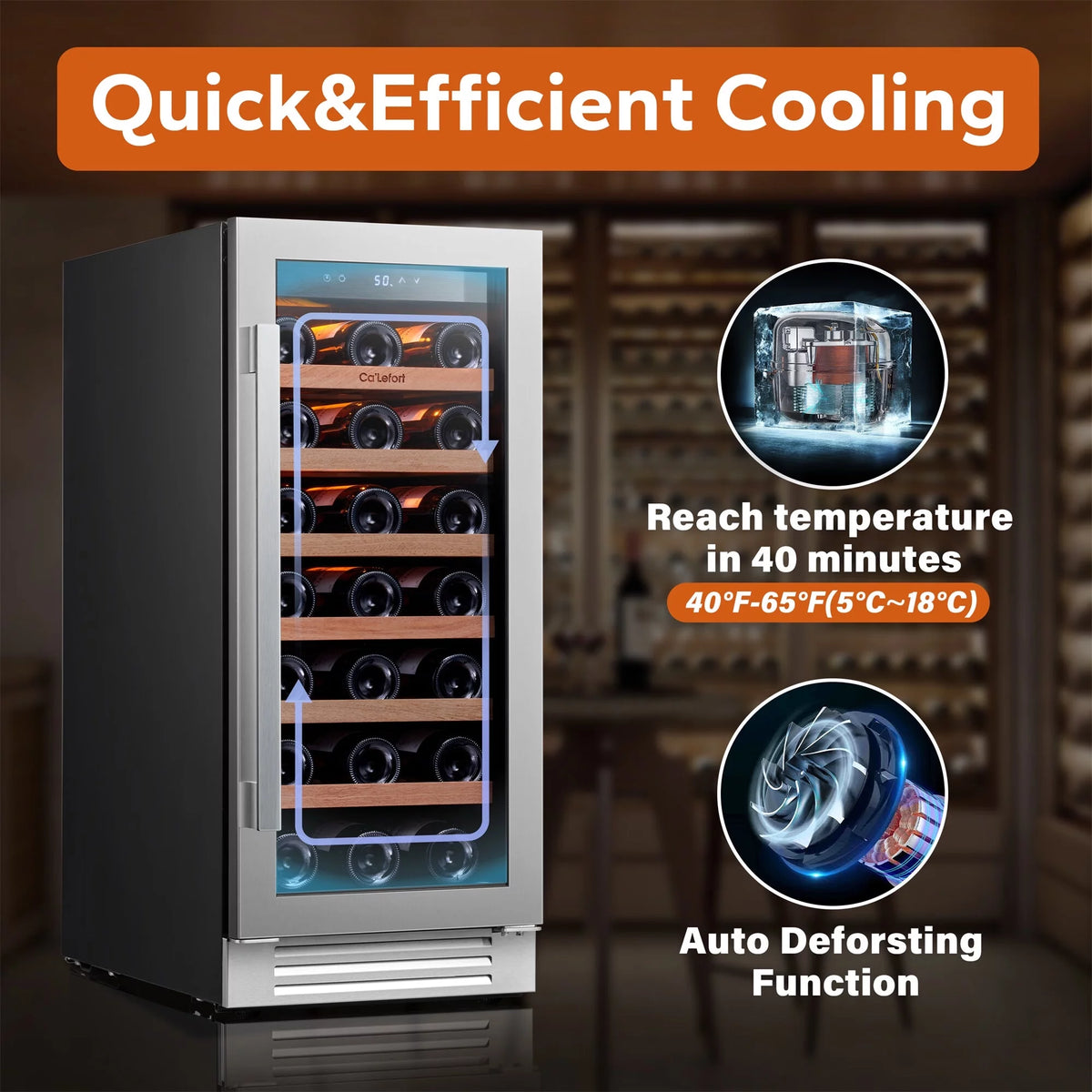 30 inch 66 Bottle Dual Zone Stainless Steel Wine Cooler Refrigerator Y998
