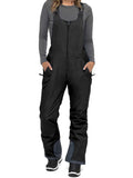 Waterproof Insulated Snow Bib Pants, Gray, Large O96355