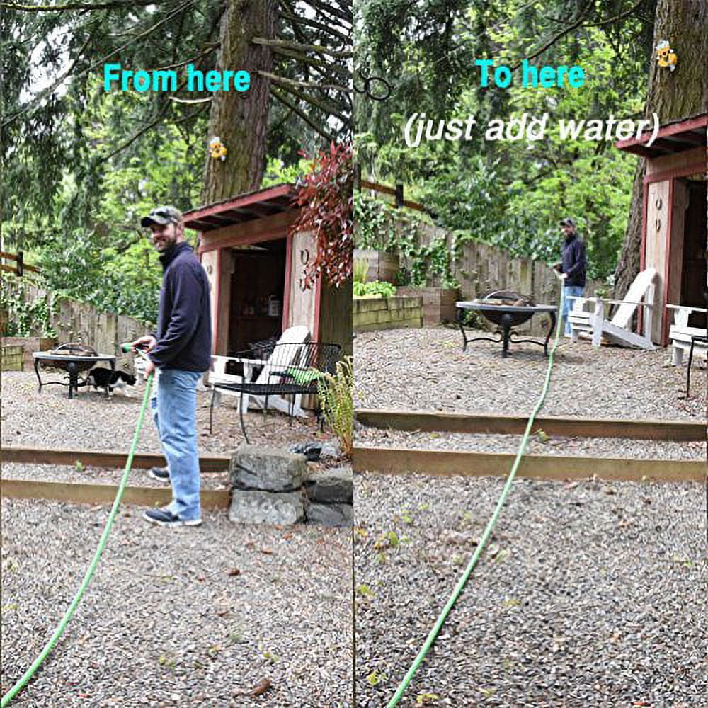 25 Feet Expandable Garden Hose with Brass End and 8 Function Spray Nozzle U61958