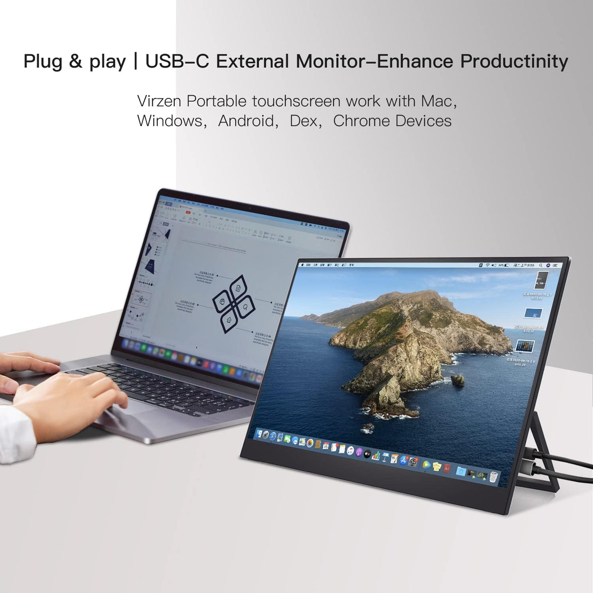 15.6" 1080P Touchscreen Portable Monitor with Kickstand O1136