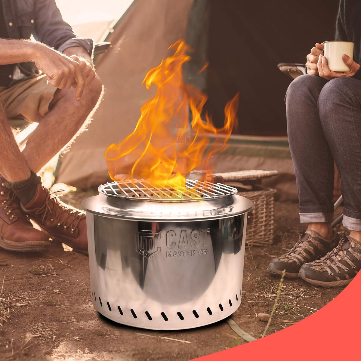 Smokeless Fire Pit & Campfire Grill with Carry Case N4445