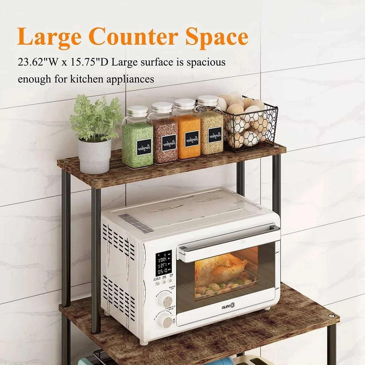 4-Tier Kitchen Bakers Rack with Wheels X128579