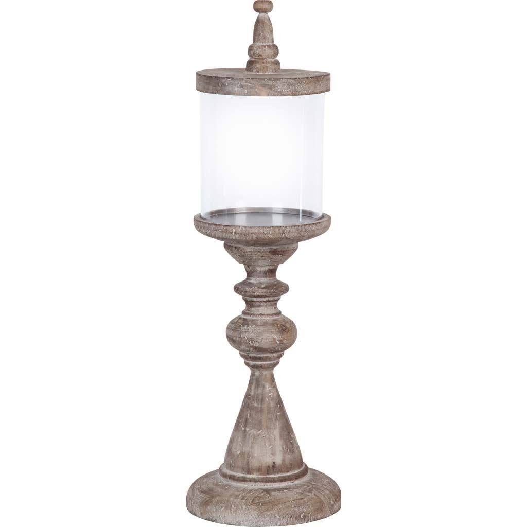 Beige Wood Candle Holder N764214