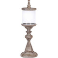 Beige Wood Candle Holder N764214