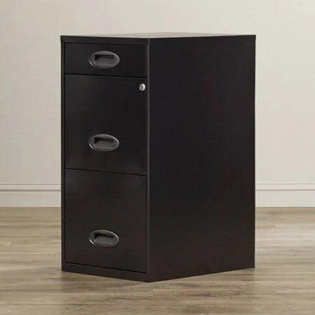 Black 3 Drawer Mobile File Cabinet M10154