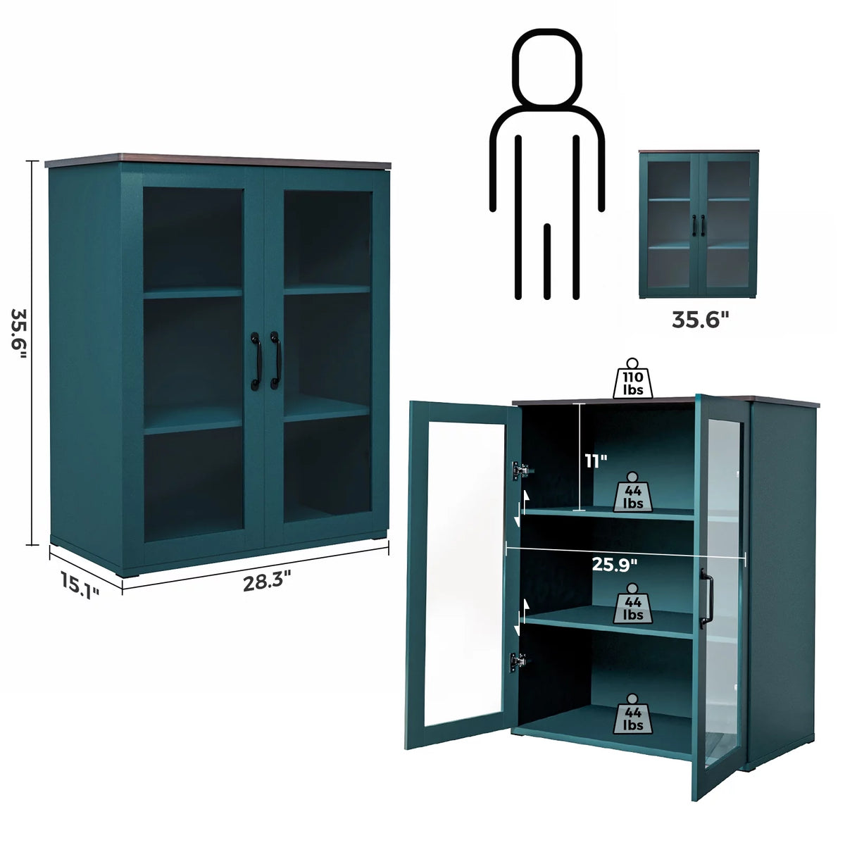 Storage Buffet Cabinet with Glass Doors H80688