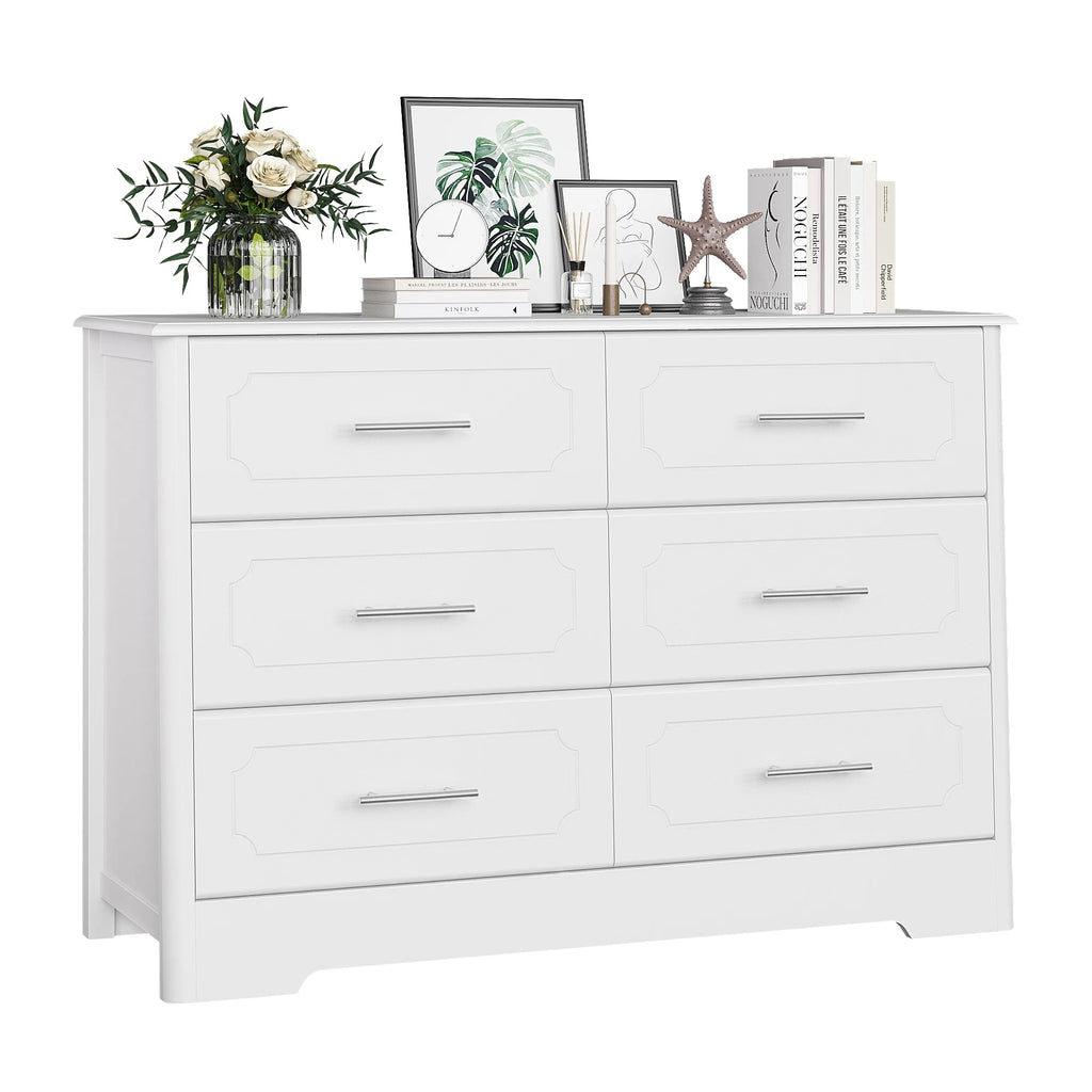 White 6 Drawer Double Dresser Z86810