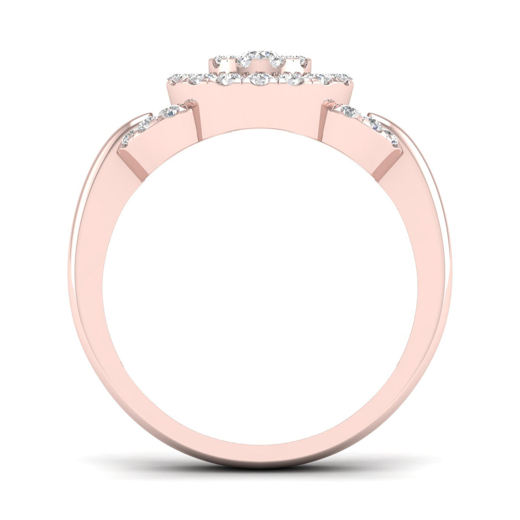 10K Rose Gold Diamond Cluster Engagement Ring Z72759