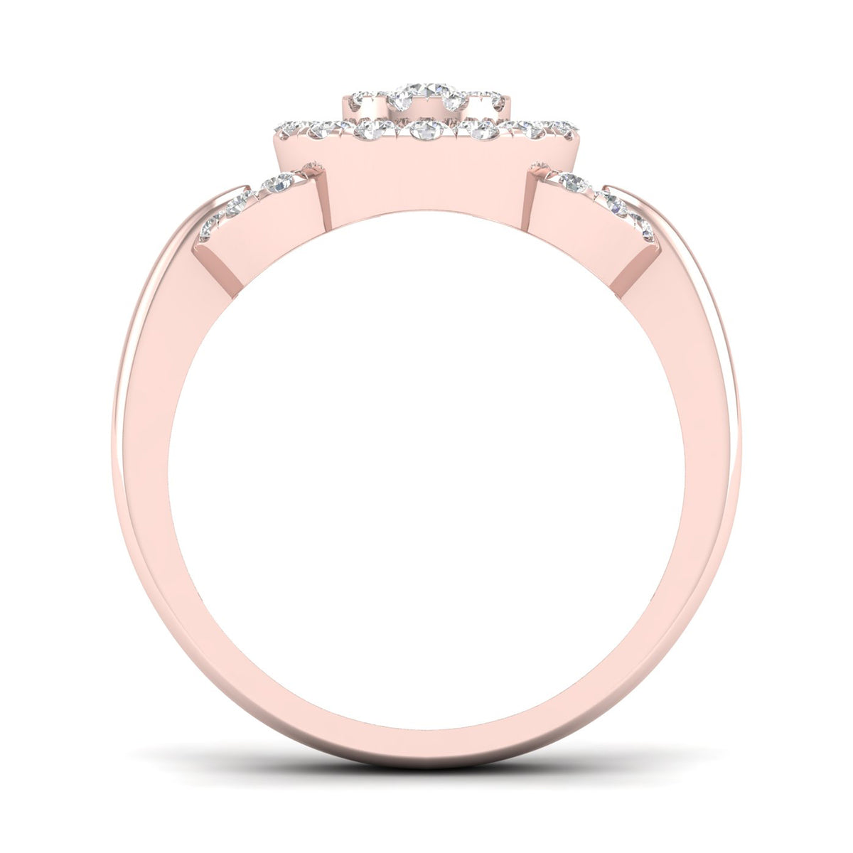 10K Rose Gold Diamond Cluster Engagement Ring Z72759