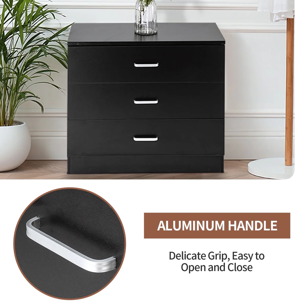 Black Wooden Storage Chest of Drawers Q595