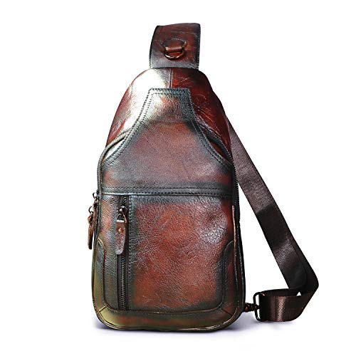 Men Casual Crossbody Chest Sling Bag Leather E144049