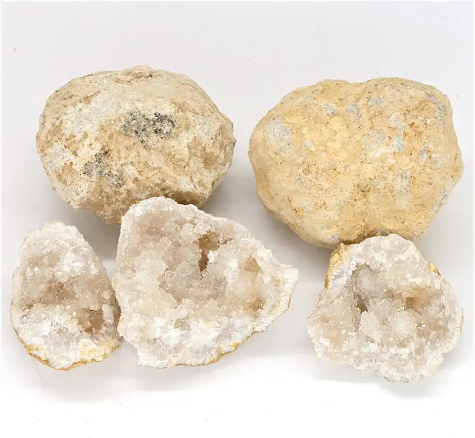Natural Crystal Rough Agate Geode Raw Quartz Mineral Specimen 5PCS D314