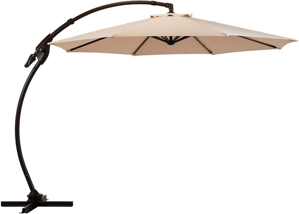 Brick Red 11 FT Aluminum Cantilever Umbrella with Base R9239