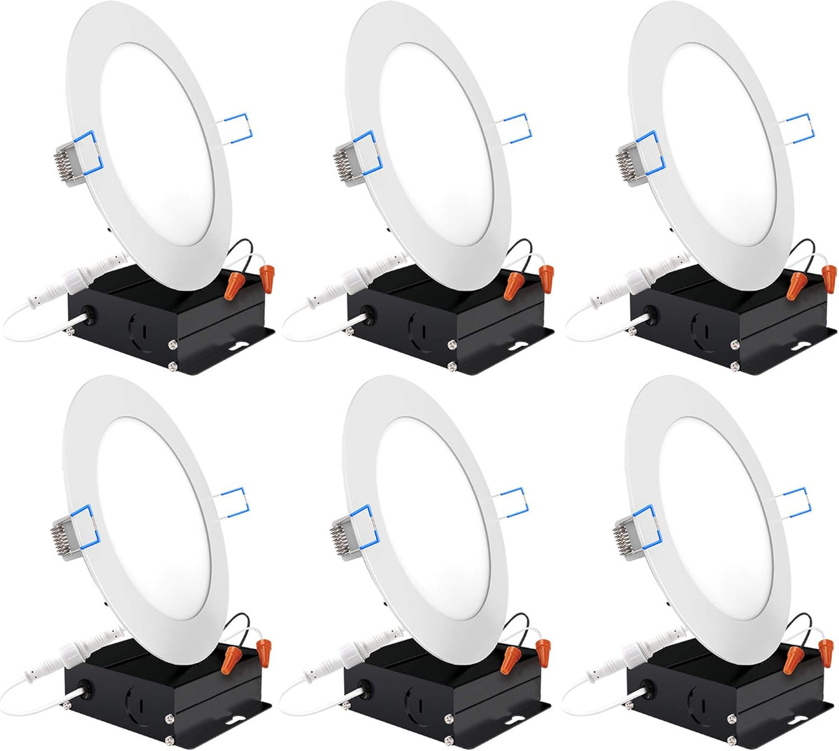 4 Inch Ultra Thin LED Recessed Ceiling Lights, 4000K Cool White, Dimmable 10W, 650 LM, 6 Pack X5918
