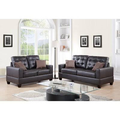 2 Piece Faux Leather Living Room Set W849