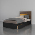 2 Piece Twin Size Bedroom Set Walnut and Black P3774