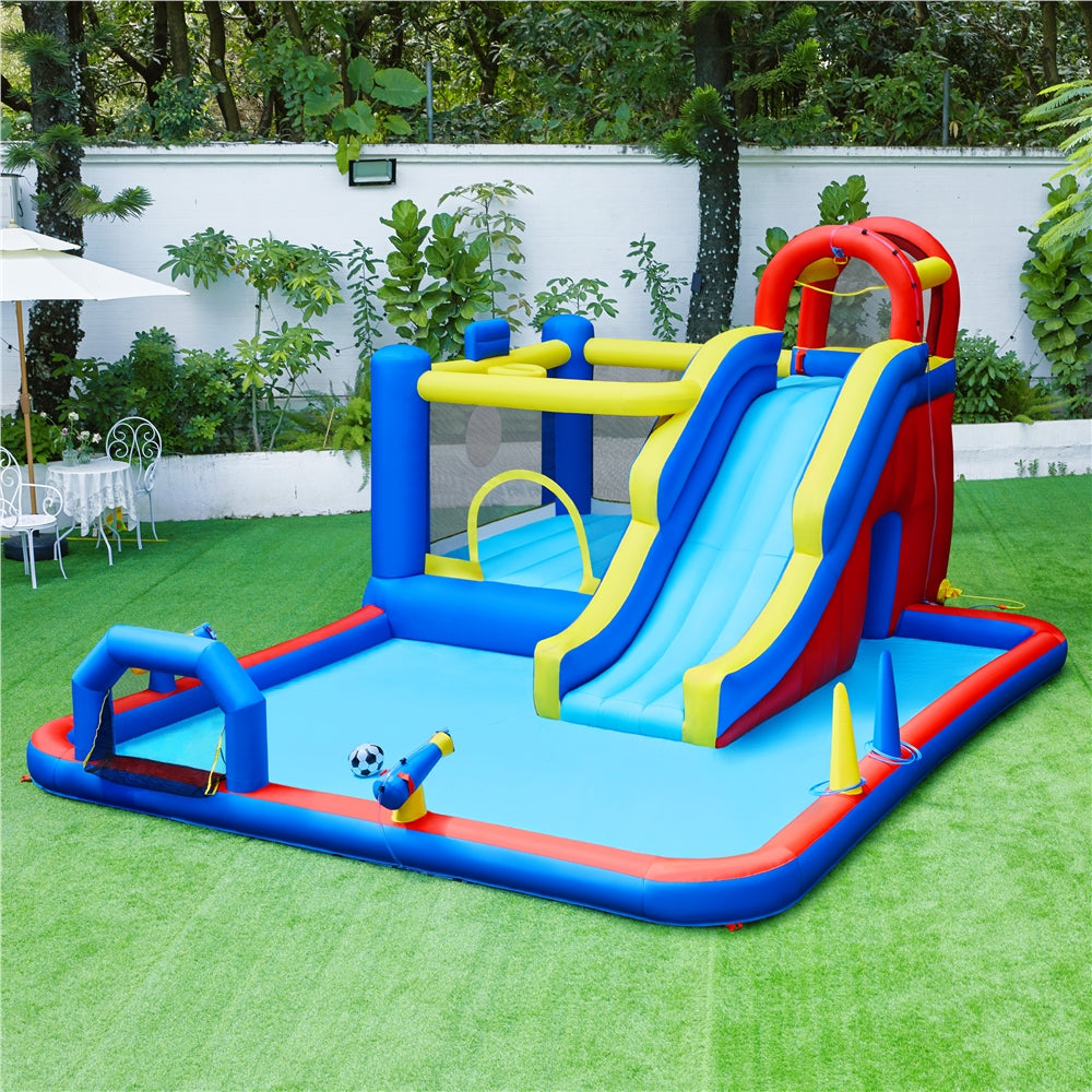 10-In-1 Inflatable Water Slide Bouncer with Blower & Storage Bag C5956