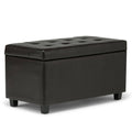 Black Storage Ottoman H378