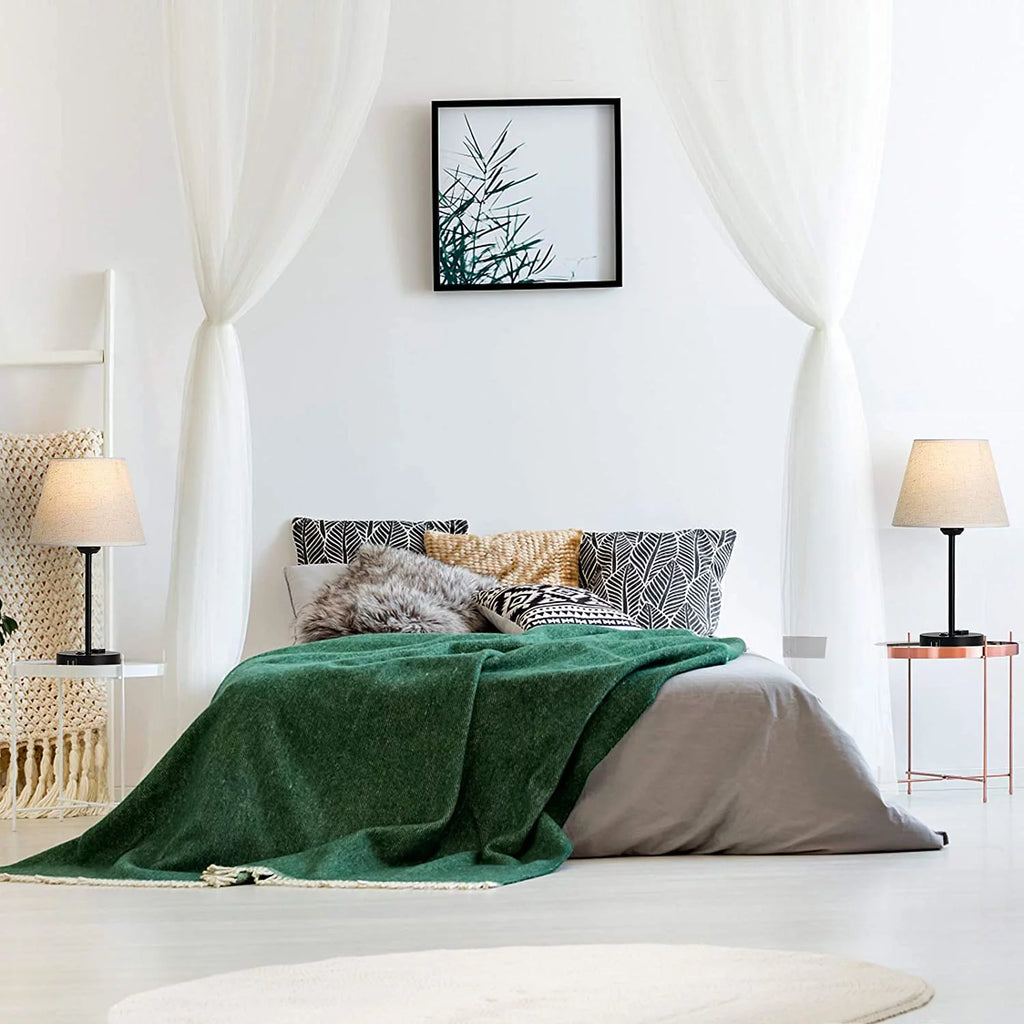 Table Lamp Set of 2 with USB Charging Ports and AC Outlet D1867