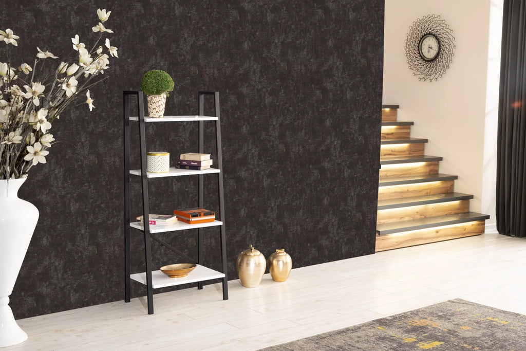 5 Tier White Metal Ladder Bookshelf I172441