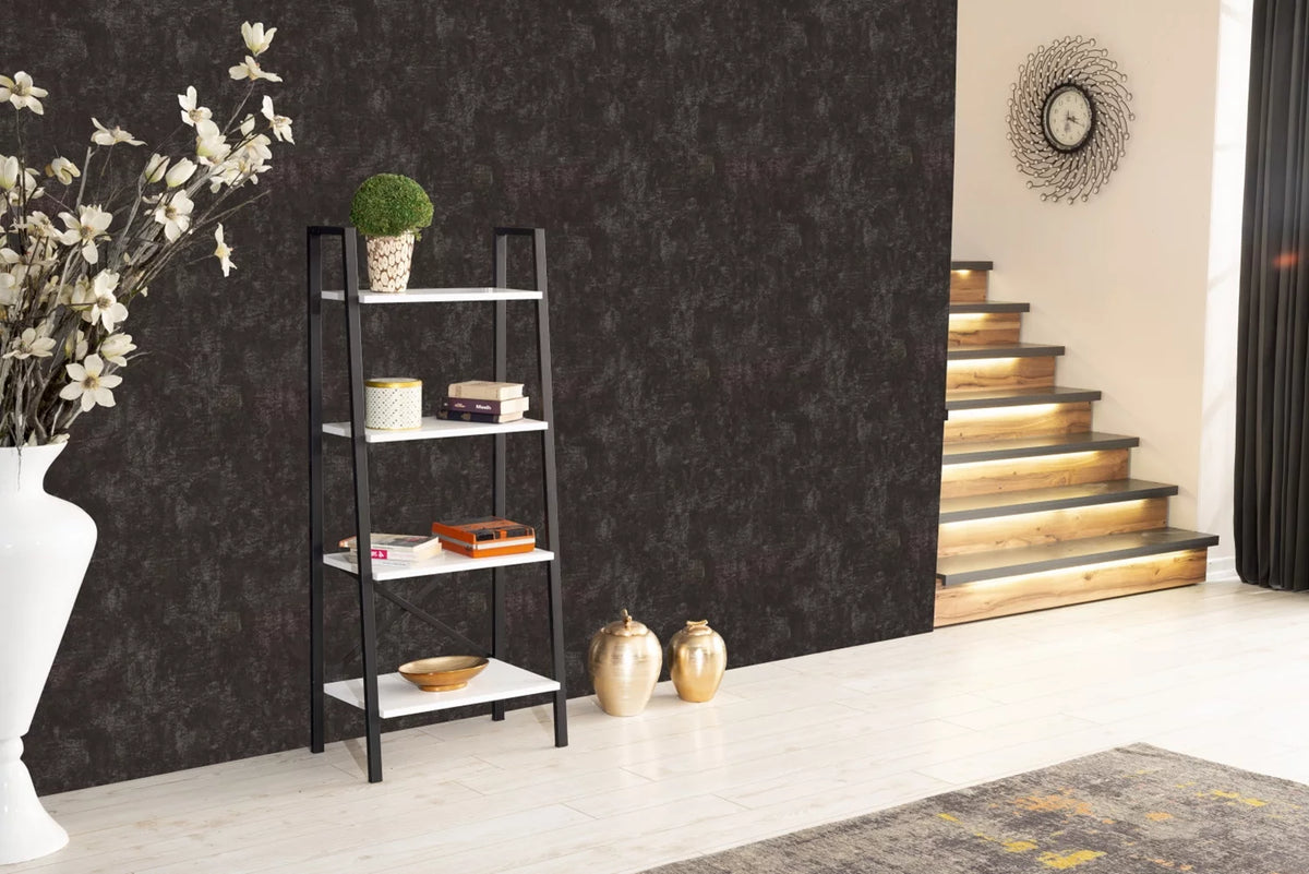 5 Tier White Metal Ladder Bookshelf I172441
