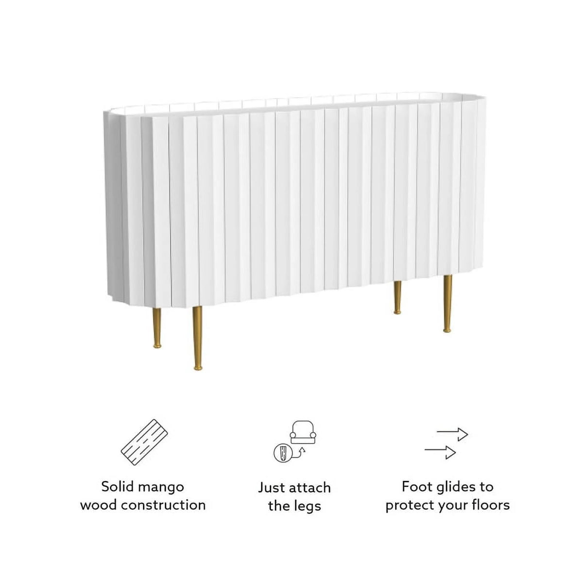 White Wood Two Door Console W7111