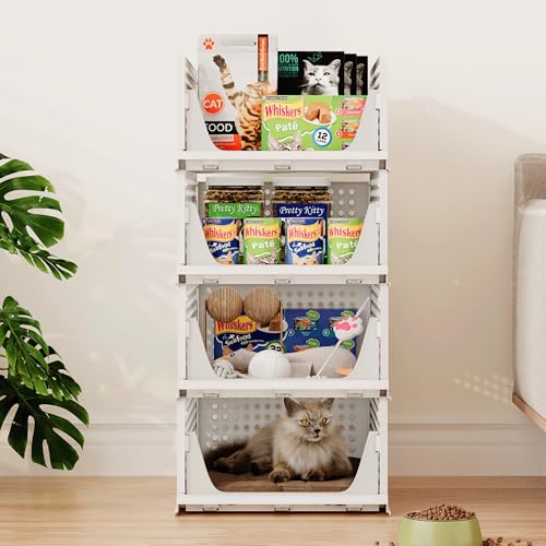 4 Pack Stackable Plastic Storage Bins O734864