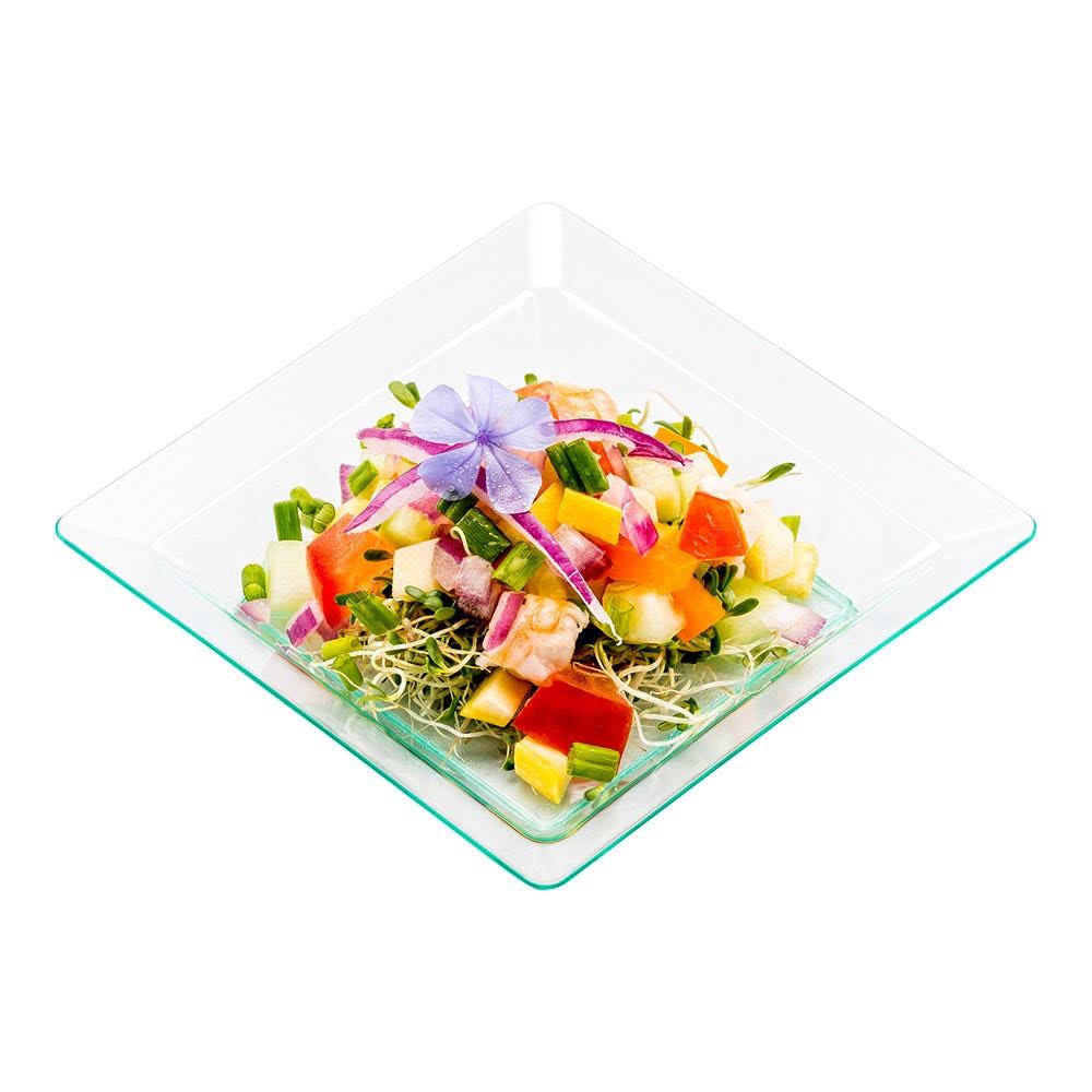 Square Plastic Plate Seagreen 4.25 Inches 100 Count Box S4160