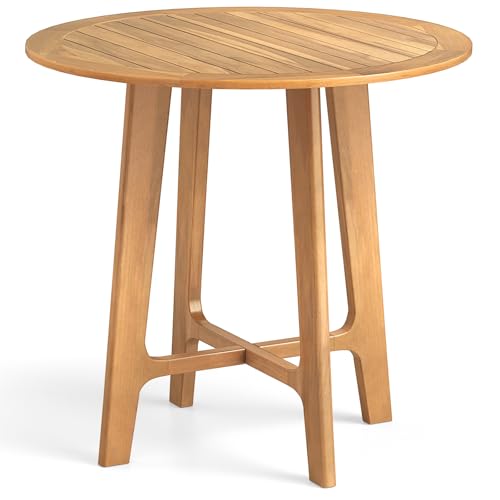 Square Acacia Wood Outdoor Dining Table with Umbrella Hole N737