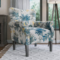 Blue Floral Accent Armchair Z86658