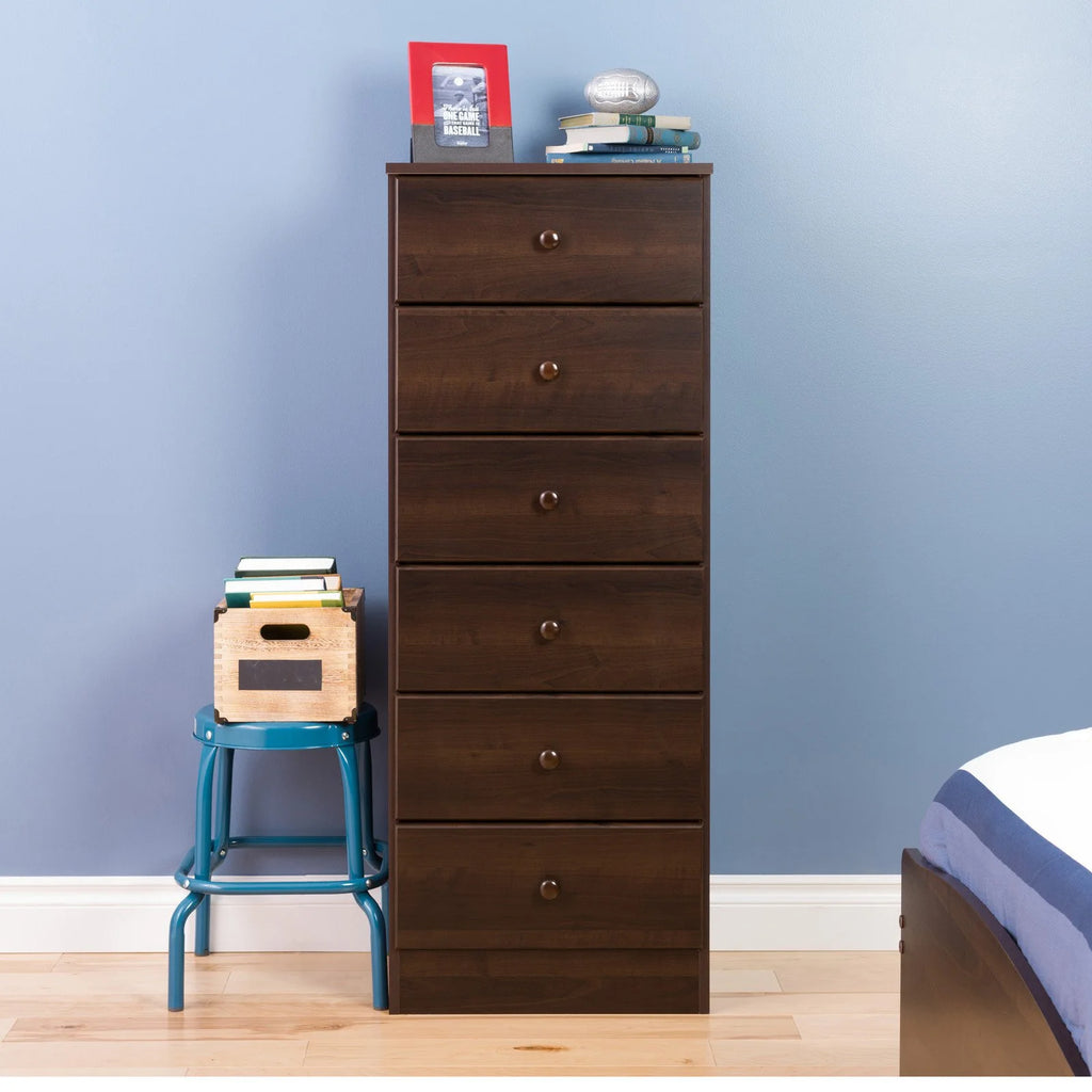 Black 6 Drawer Dresser C17662