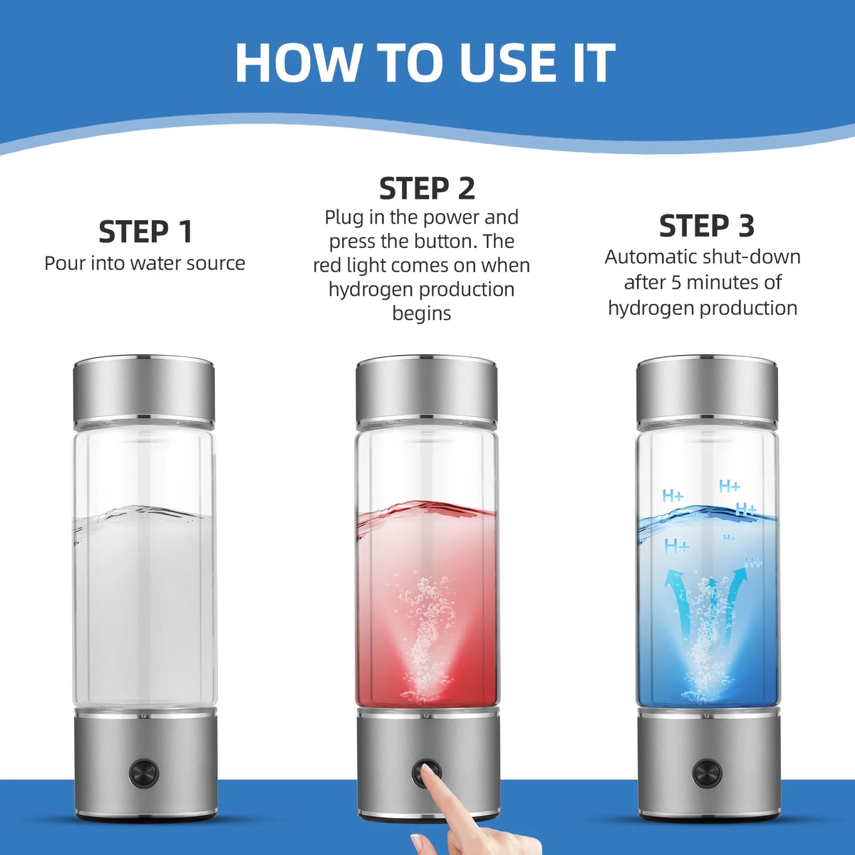Hydrogen Water Generator Bottle with SPE PEM Technology Q9184