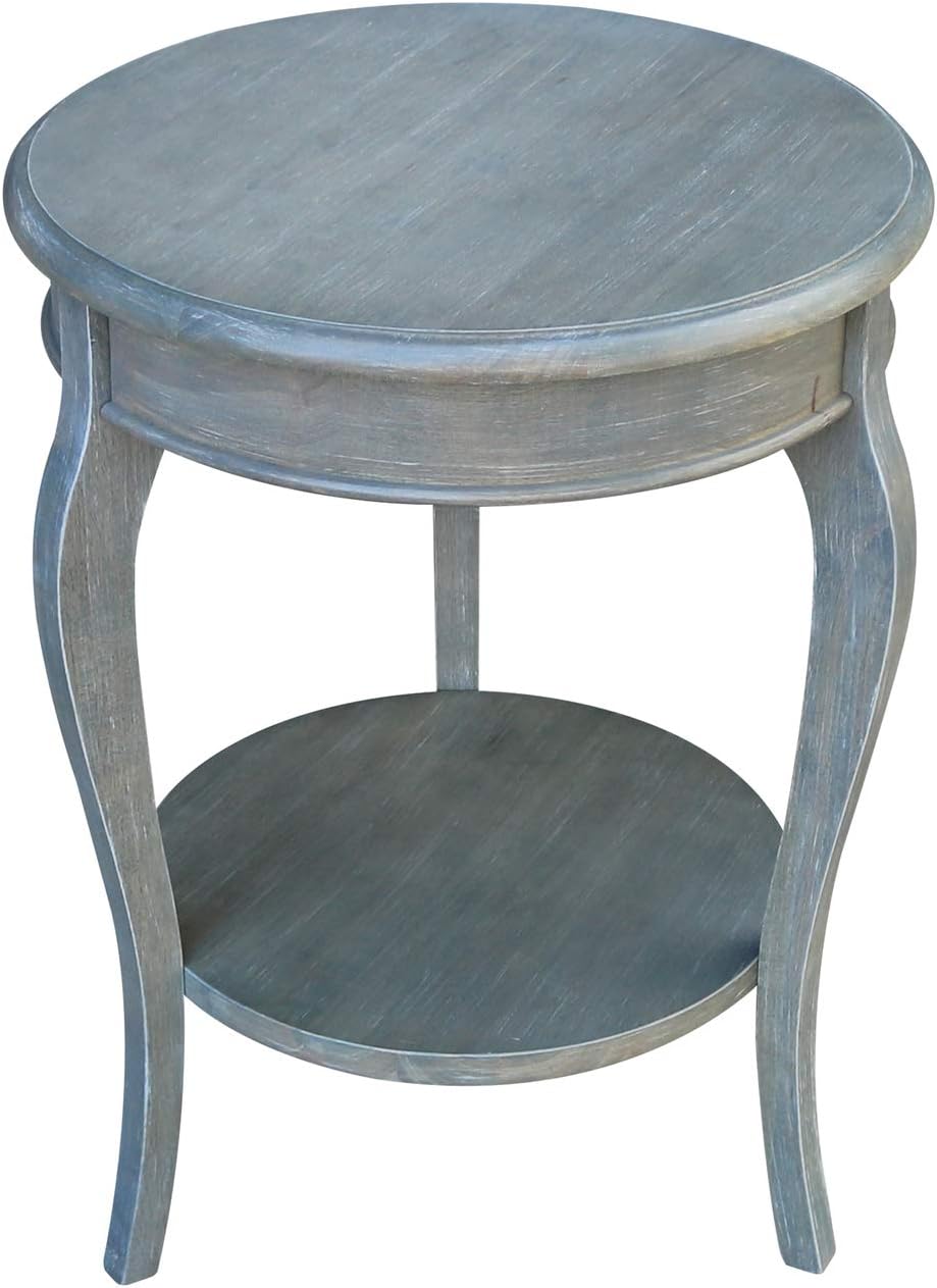 Heather Grey-Antique Washed Round End Table Y554
