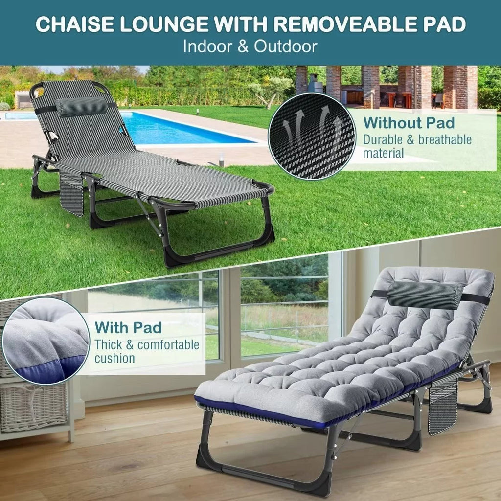 Folding Camping Cot with Mattress & Pillow M29456