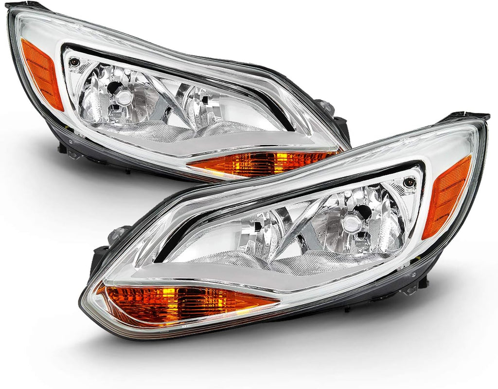 Chrome Trim Halogen Headlights Pair K173