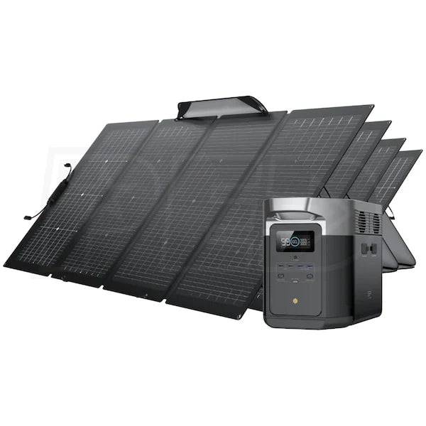 Portable Power Station and 4 x Bifacial Portable Solar Panel H82536