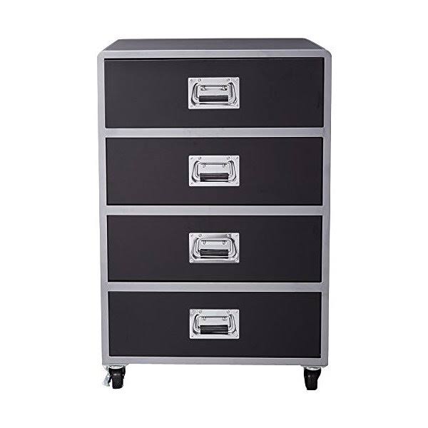 4 Drawer Black Metal Chest E900472
