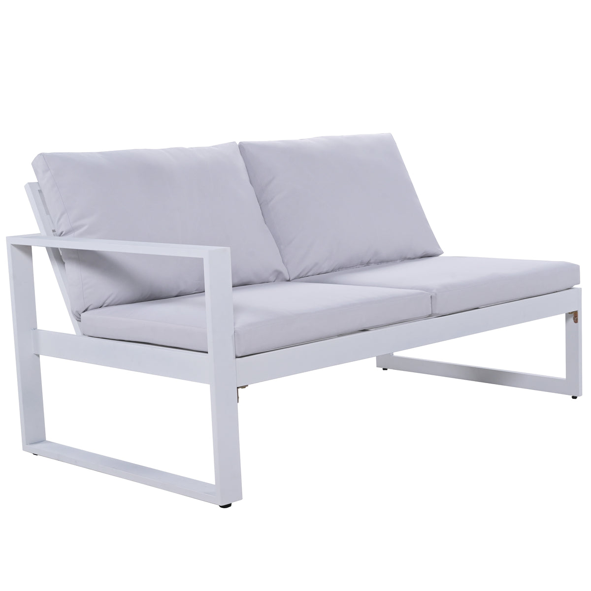 Industrial Style Outdoor Sofa Combination Set with 2 Love Sofa, 1 Single Sofa, 1 Table, 2 Bench T582