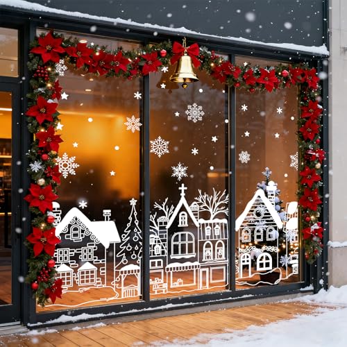 Extra Large Christmas Window Clings 4 Sheets Double-Sided Glass Decals Y589