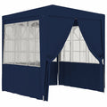 Blue Party Tent with Side Walls 6.6'x6.6' L571072
