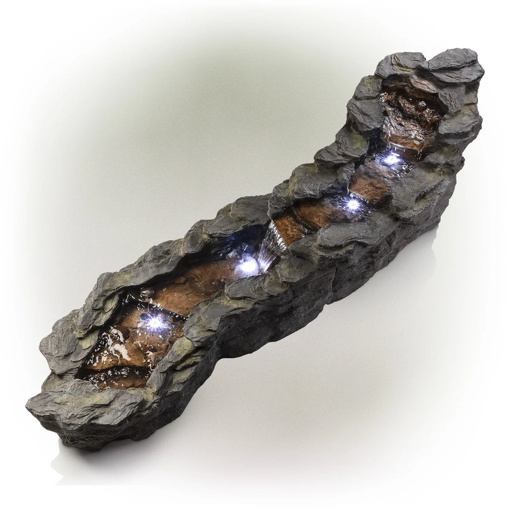 76" Outdoor Tiering Water Fountain with LED Lights Q510