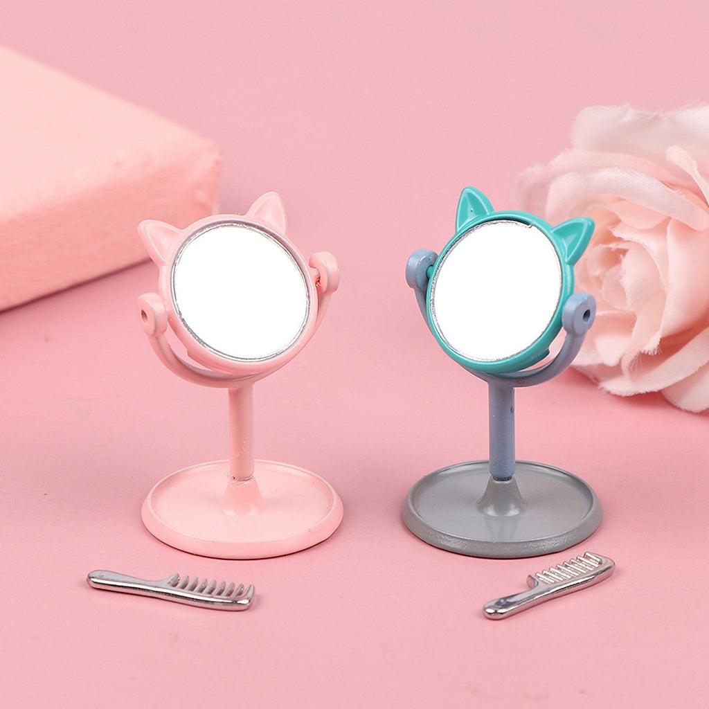1/12 Mini Rabbit Ears Mirror Dollhouse Furniture C88173